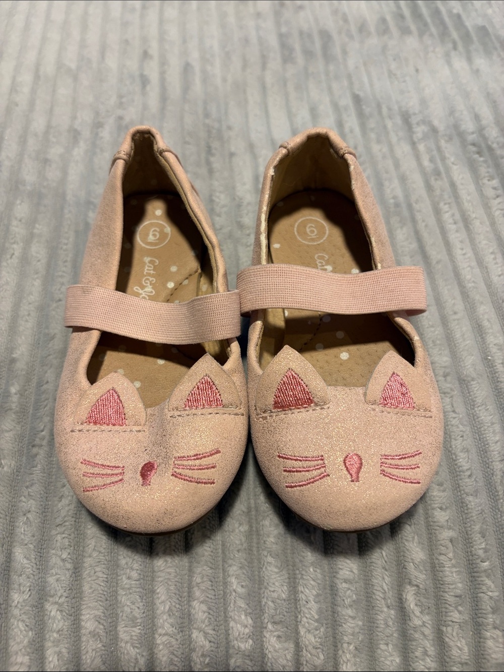 Cat & Jack Pink Girls' Cat Face Mary Jane Shoes